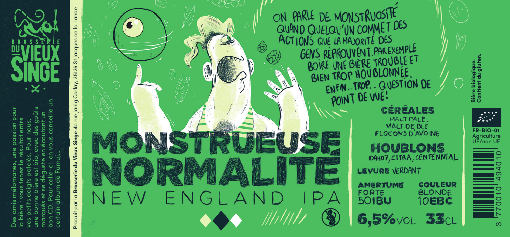 Étiquette de la bière « Monstrueuse Normalité »