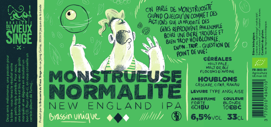 Étiquette de Monstrueuse Normalité, une New England IPA